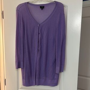 Talbots Purple Cardigan Sweater V-Neck Knit